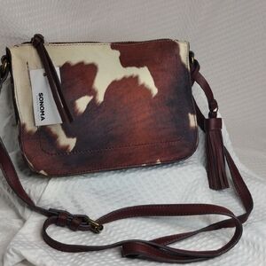 Sonoma Brown and Cream Crossbody Bag